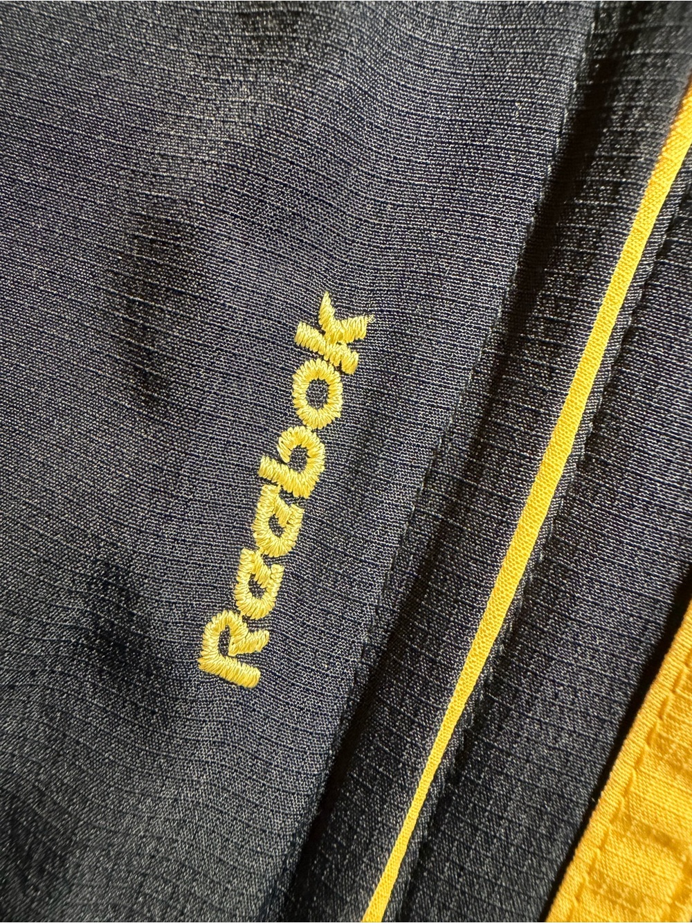 Vintage Reebok Blue with Yellow Embroidered Logo Sweatpants Size L